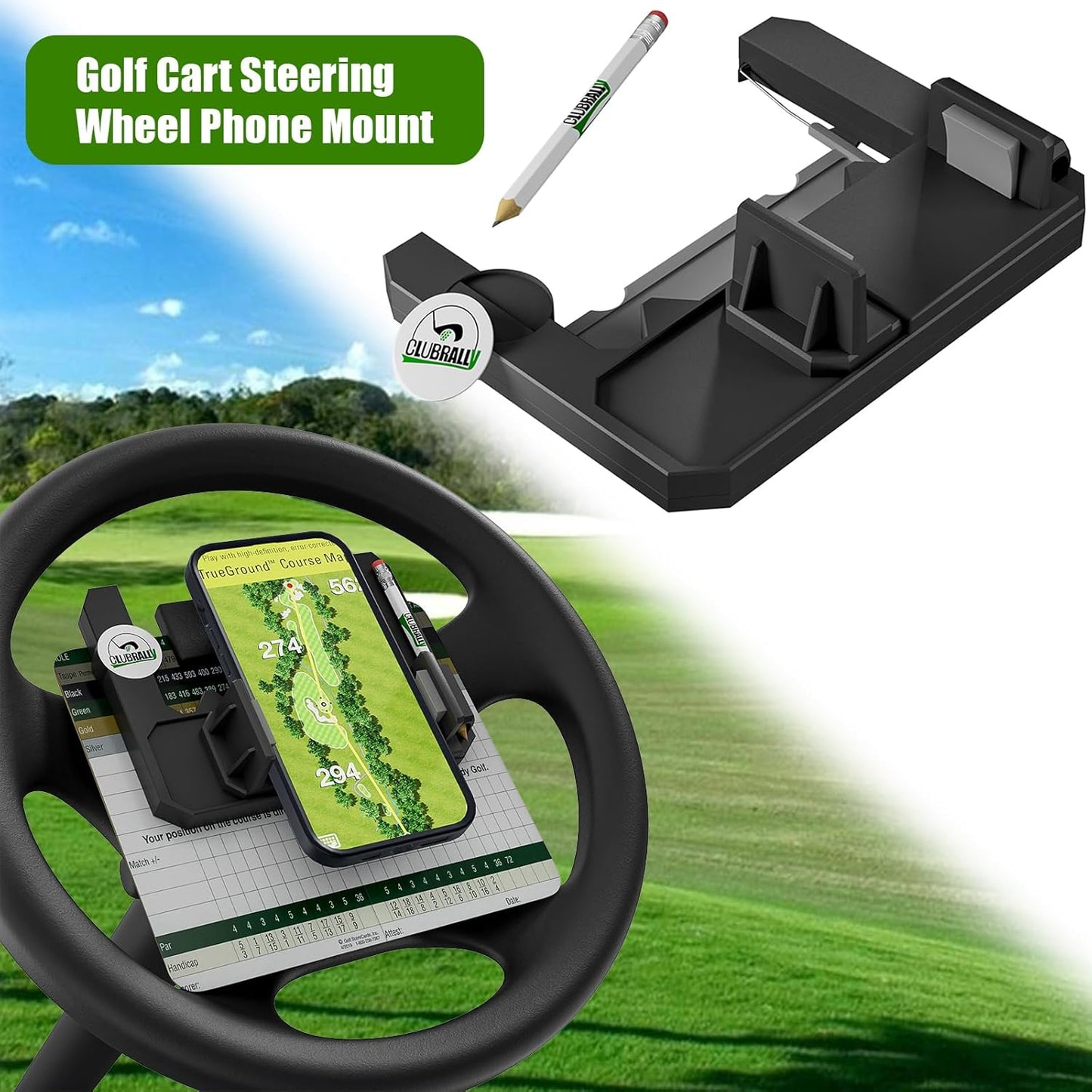 🔥Summer Hot Sale 49% OFF⛳ Hands-Free Golf Cart Steering Wheel Phone Holder