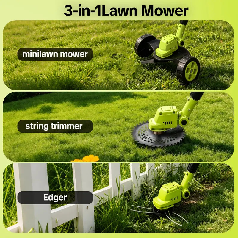 ⚡ 3-in-1 Cordless Grass Trimmer with 2×21V Batteries | Trim, Edge & Brush Cut with Ease