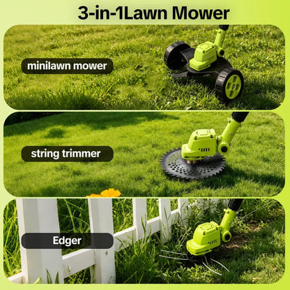 ⚡ 3-in-1 Cordless Grass Trimmer with 2×21V Batteries | Trim, Edge & Brush Cut with Ease