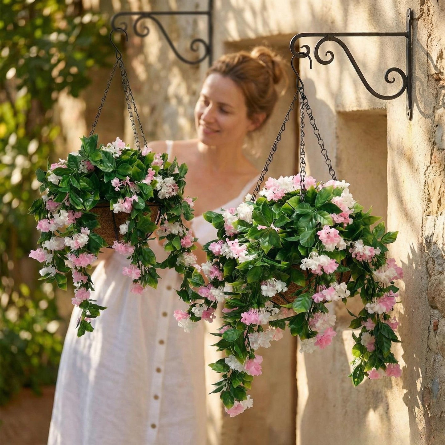 ✈️Free Shipping🌺Faux Crepe Myrtle Hanging Baskets – Ultra-Realistic🌸✨