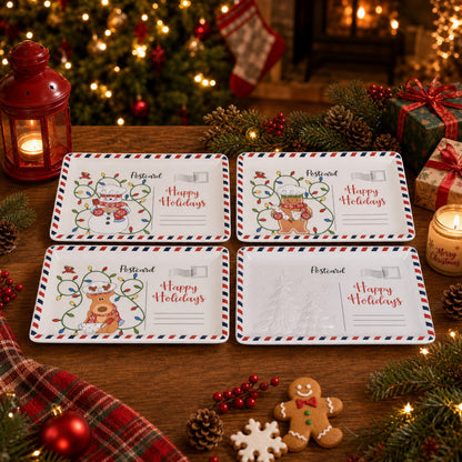🎄🍪 Vintage Christmas Postcard Ceramic Platter