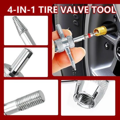 🚗 14-Piece Quick Change Tire Valve Stem Tool Kit – Fast DIY Valve Replacement