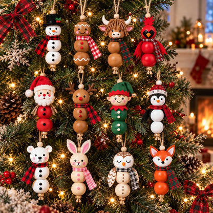 🎄 Create 4 Christmas Keepsakes – Wooden Bead Ornament Kit ✨