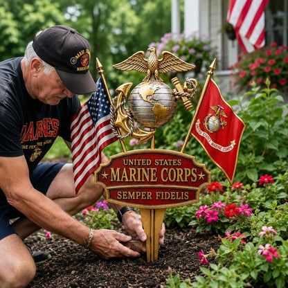 🏆Last Day Promo: 49% OFF 🎖️Semper Fidelis US Marine Corps Garden Stake✈️Buy 2 Free Shipping Today!
