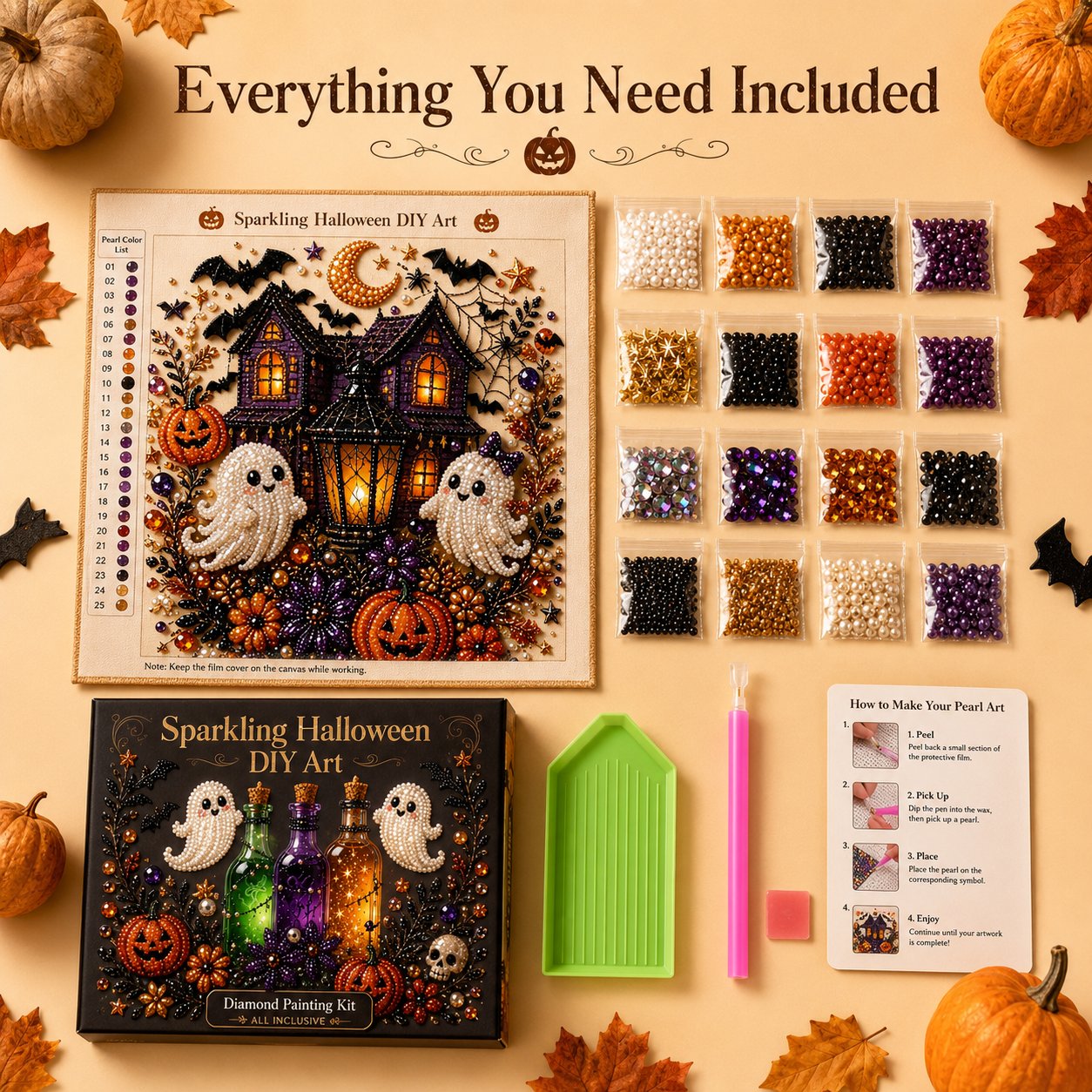 🔥LAST DAY 50% OFF 🎃👻 Halloween Gem Art Kit– Easy, Mess-Free DIY Fun