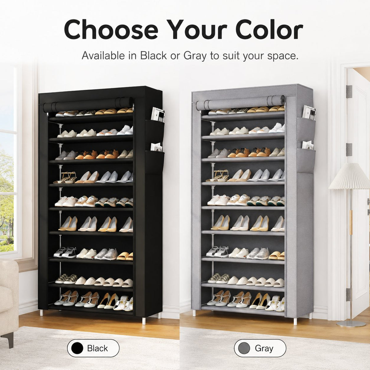 👟 Home Organization Sale 50% OFF —👟✨ SpaceSmart Shoe Cabinet – Dust Covered Vertical Storage Organizer