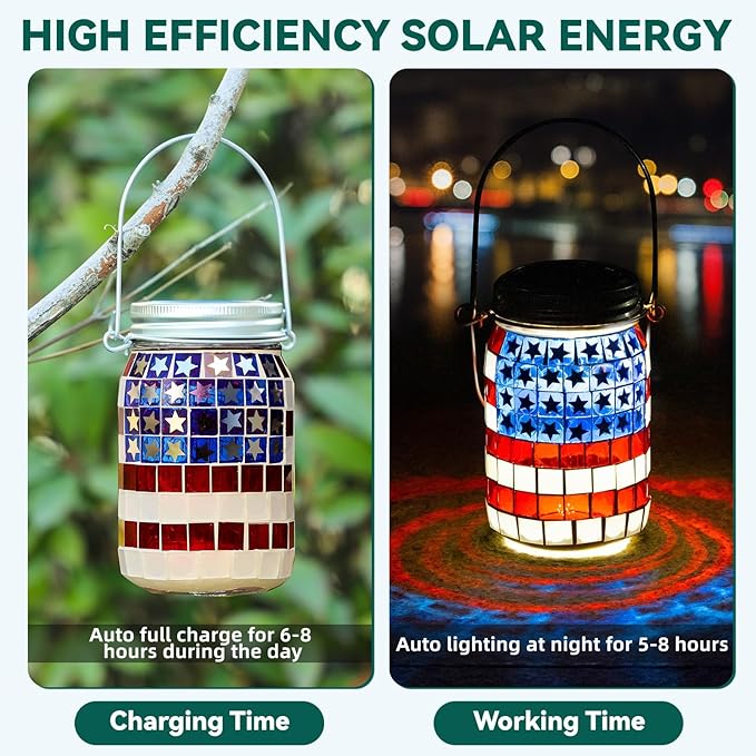 Independence Day national flag solar mosaic lantern💡