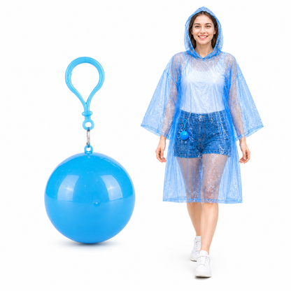 BUY 1 GET 1 FREE🔥Pocket-Size Rain Poncho with Clip-On Storage Ball