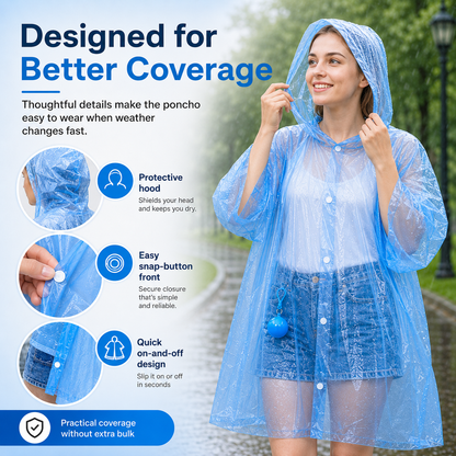 BUY 1 GET 1 FREE🔥Pocket-Size Rain Poncho with Clip-On Storage Ball