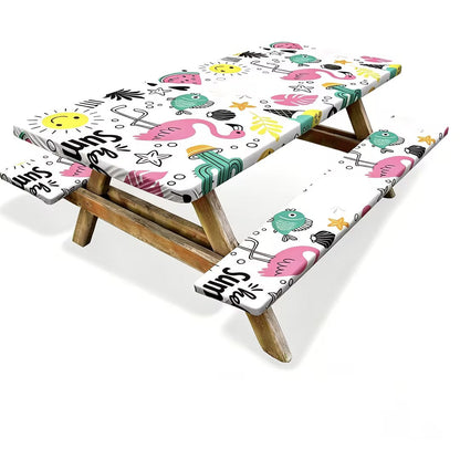🌴 🦩Summer Must-Have! Tropical Flamingo Picnic Table Cover