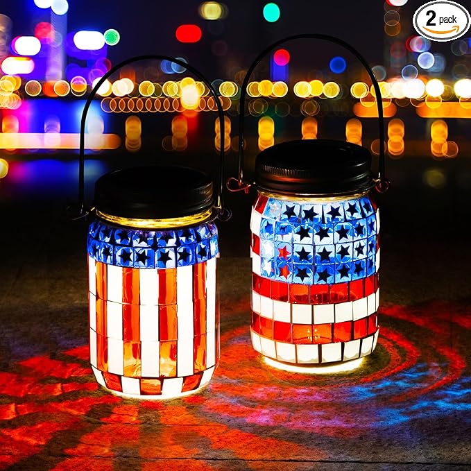 Independence Day national flag solar mosaic lantern💡