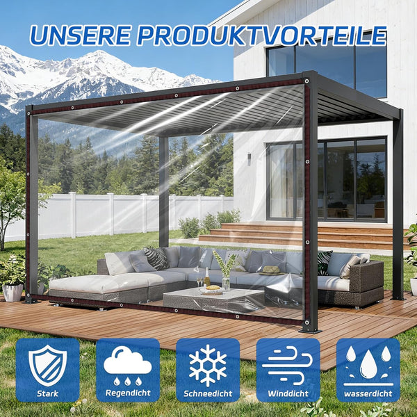 💧 Clear Waterproof PE Tarp – Transparent Heavy-Duty Outdoor Cover with Metal Grommets