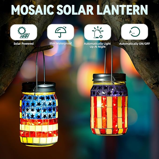 Independence Day national flag solar mosaic lantern💡