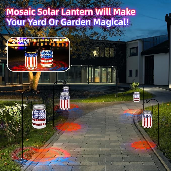 Independence Day national flag solar mosaic lantern💡