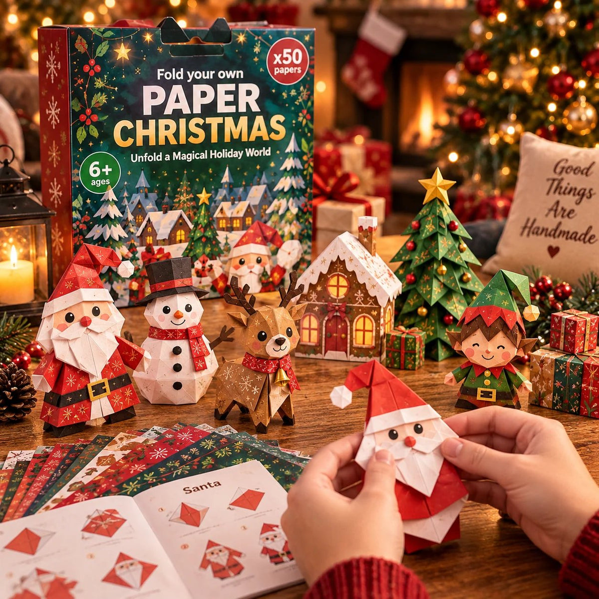 🧘 Relaxing & Beginner Friendly | 3D DIY Paper Christmas Craft 🎄 Step by Step Guide Included