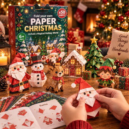 🧘 Relaxing & Beginner Friendly | 3D DIY Paper Christmas Craft 🎄 Step by Step Guide Included