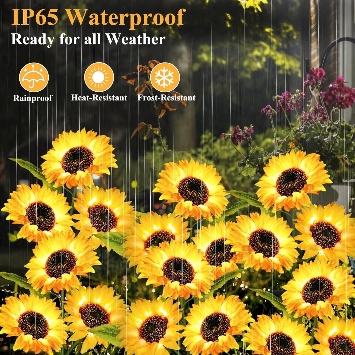 🌻 Solar Powered Sunflower Garden Lights – 2 Pack