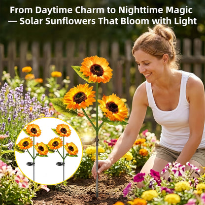 🌻 Solar Powered Sunflower Garden Lights – 2 Pack