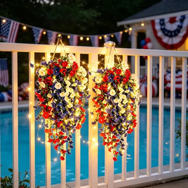 ✨ Celebrate America’s 250th Anniversary with Patriotic Hanging Flower Baskets