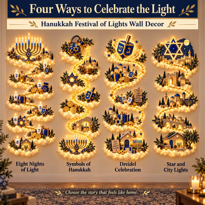 🕎 Eight Nights Aglow | Hanukkah Wall Light Collection ✨