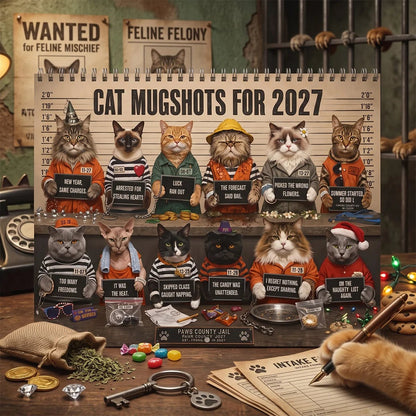 😂 Cat Mugshots 2027 Calendar | 12 Months of Feline Crimes & Chaos📅