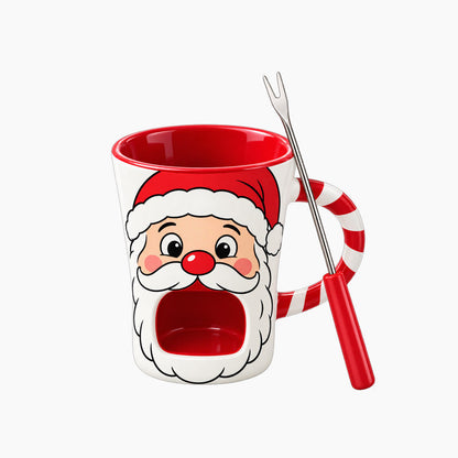 🎅 Melt a Little Christmas Magic | Santa Chocolate Fondue Mug 🍫