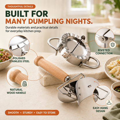 🥟Easy Dumpling Maker & Dough Cutter Set – Roll, Fill, Press & Seal Homemade Dumplings