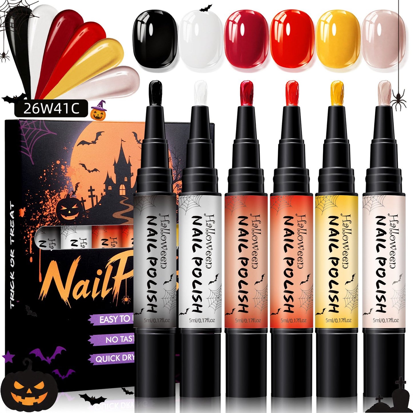 💅 6PCS One-Step 3-in-1 Cat Eye Nail Gel Pen Set for DIY Manicures