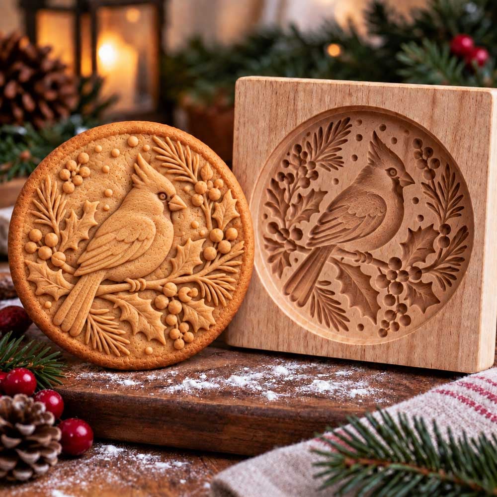 🍪🦊 Woodland Animal Cookie Molds – Embossed Wooden Baking Stamps