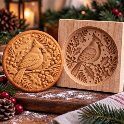 🍪🦊 Woodland Animal Cookie Molds – Embossed Wooden Baking Stamps