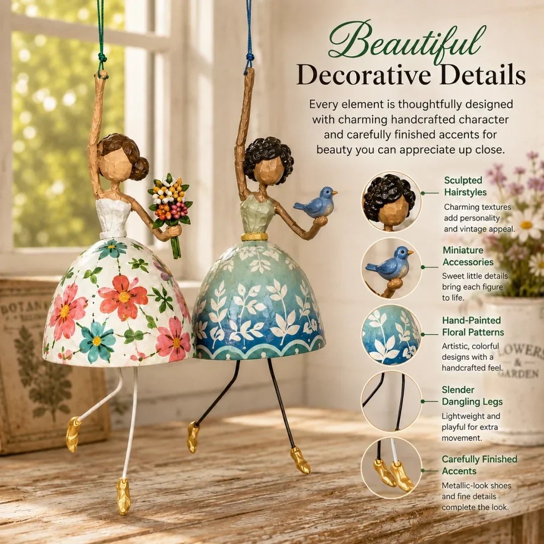 🌸💃 Whimsical Dancing Lady Hanging Decor – Colorful Floral Figurine for Home (📦Buy 2 Free Shipping)
