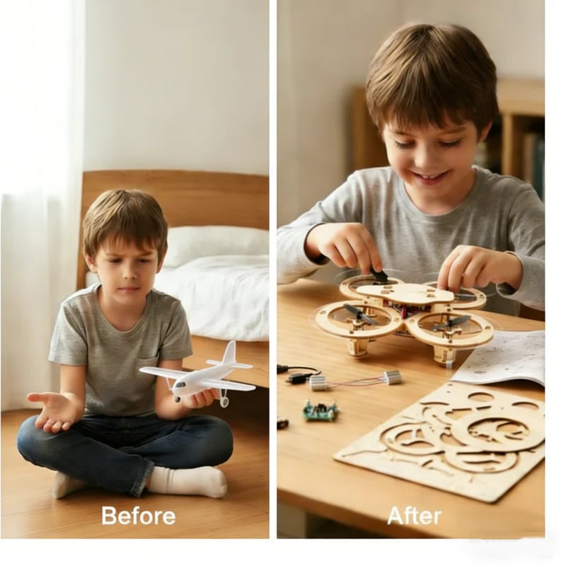 🧩 DIY Wooden Drone Building Kit 🚁