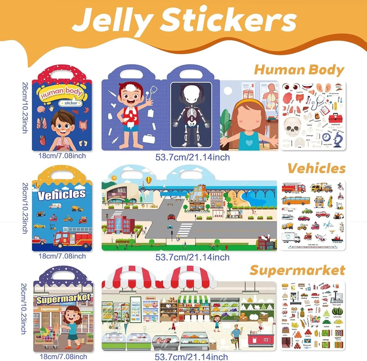 🧠📚 Reusable Silicone Sticker Activity Book for Toddlers 2–5🦖🎨