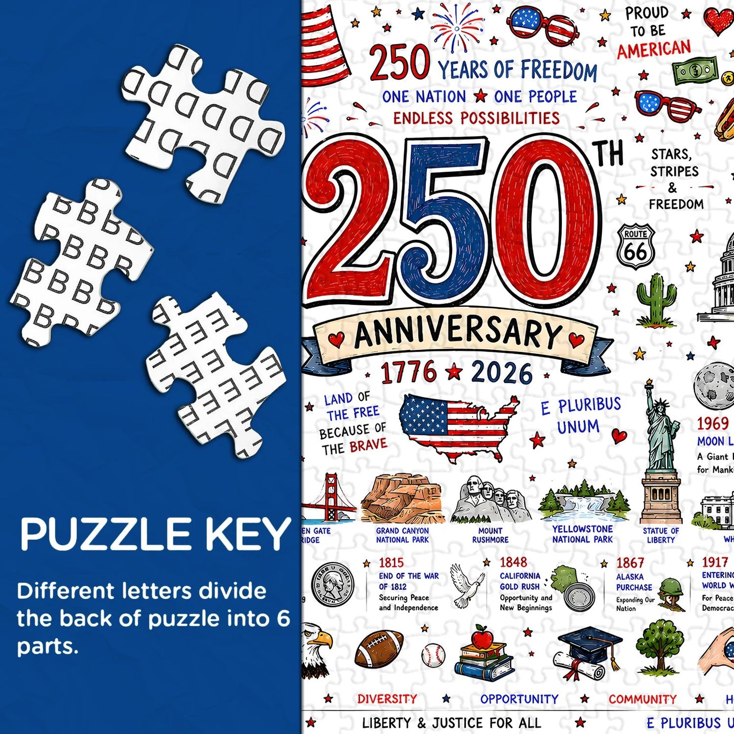 🧩🦅 Patriotic America 1000-Piece Puzzle – A Tribute to Freedom🎁 Buy 2 Free Shipping