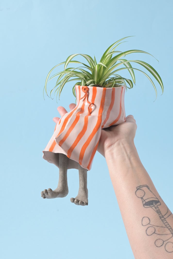 ✨ Cute Legged Human-Shaped Planter Pot Funny Resin Plant Pot
