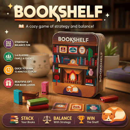 📚🎲Bookshelf Balance Stacking Game in Travel Tin