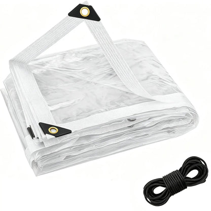 🌧️ See Through. Stay Dry. | Heavy Duty Clear Waterproof Tarp with Grommets