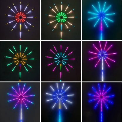 🎆 Smart RGB Firework LED Lights – App & Remote Controlled Music Sync Decorative Fairy Lights