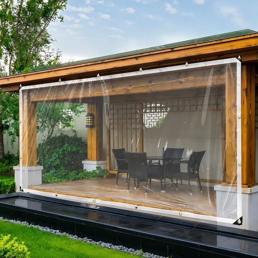 🌧️ See Through. Stay Dry. | Heavy Duty Clear Waterproof Tarp with Grommets