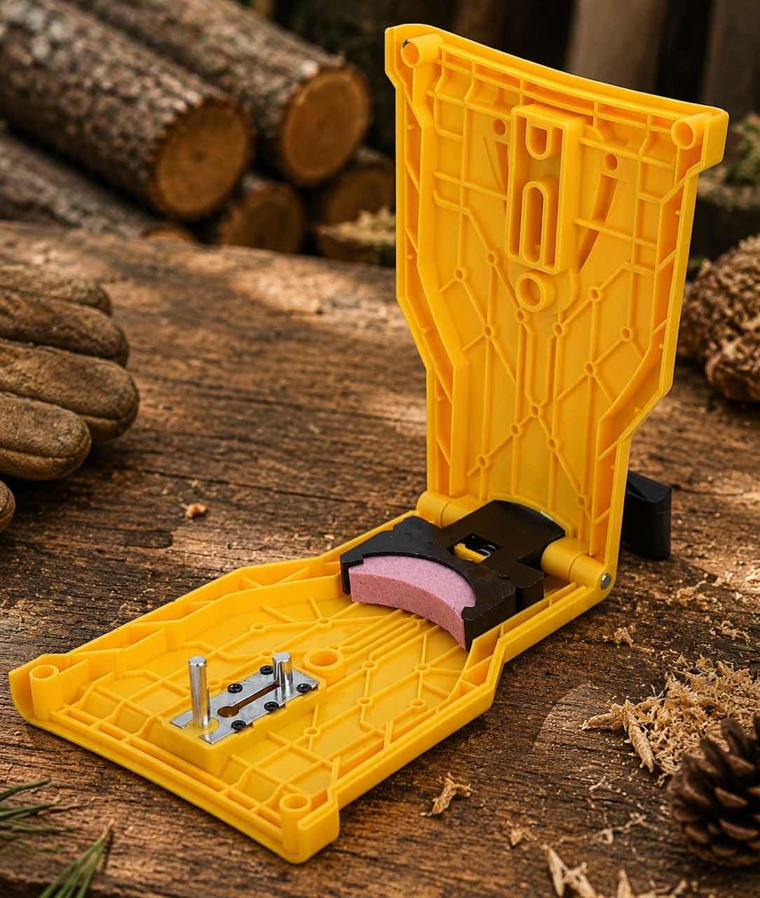 🪵🪓 Portable Chainsaw Sharpener Kit – Fast On-Saw Sharpening with Spare Whetstone