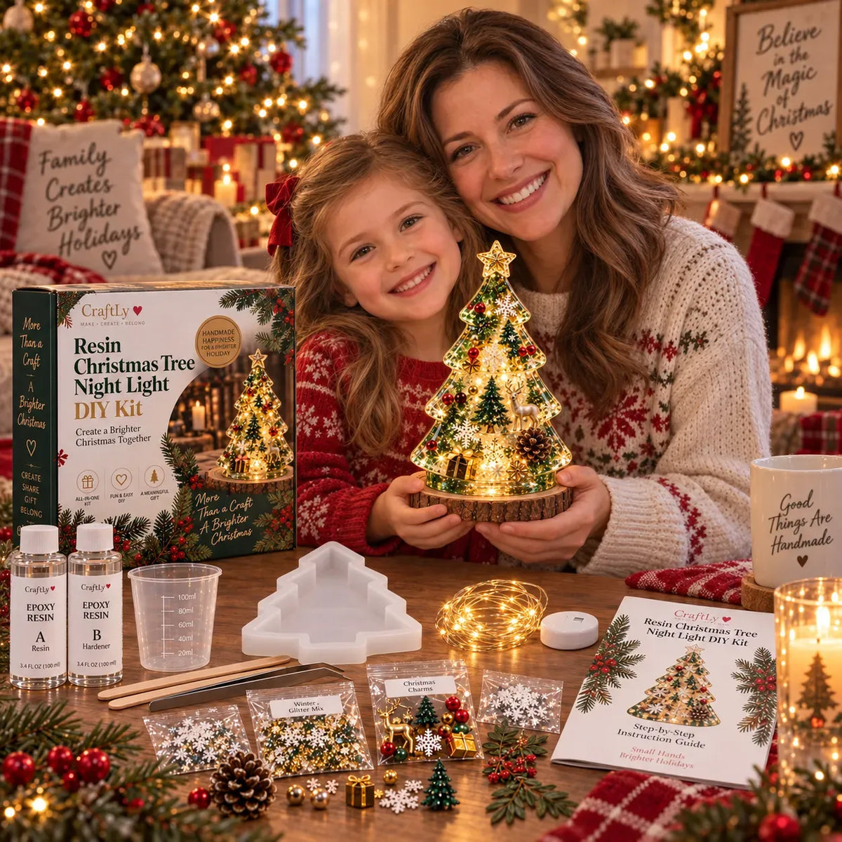 🎄 Resin Christmas Glow Kit™ | DIY Tree Night Light ✨