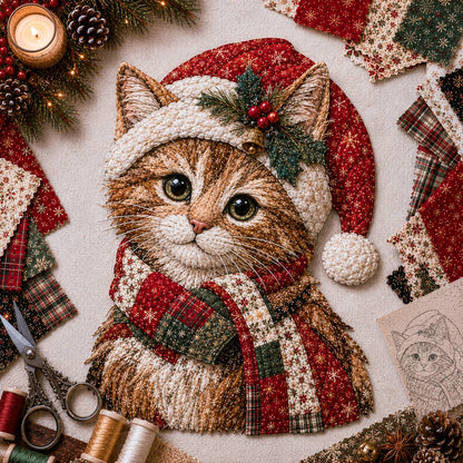 🔥🎅🎄 Christmas Patchwork Fabric DIY Decor Kit – Beautiful Handmade Décor, No Experience Needed