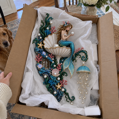 ✨ Mermaid Pearl Glow Wall Light | Ocean Inspired Coastal Decor 🧜‍♀️🐚