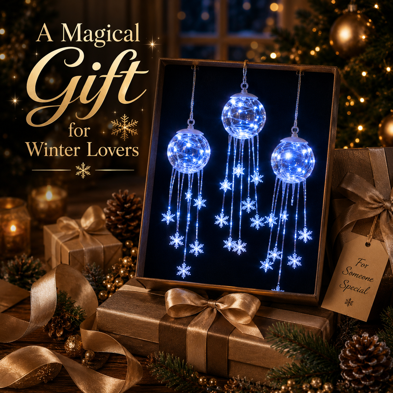Winter Magic Snowflake Cascade™ – LED Hanging Christmas Ornament❄️