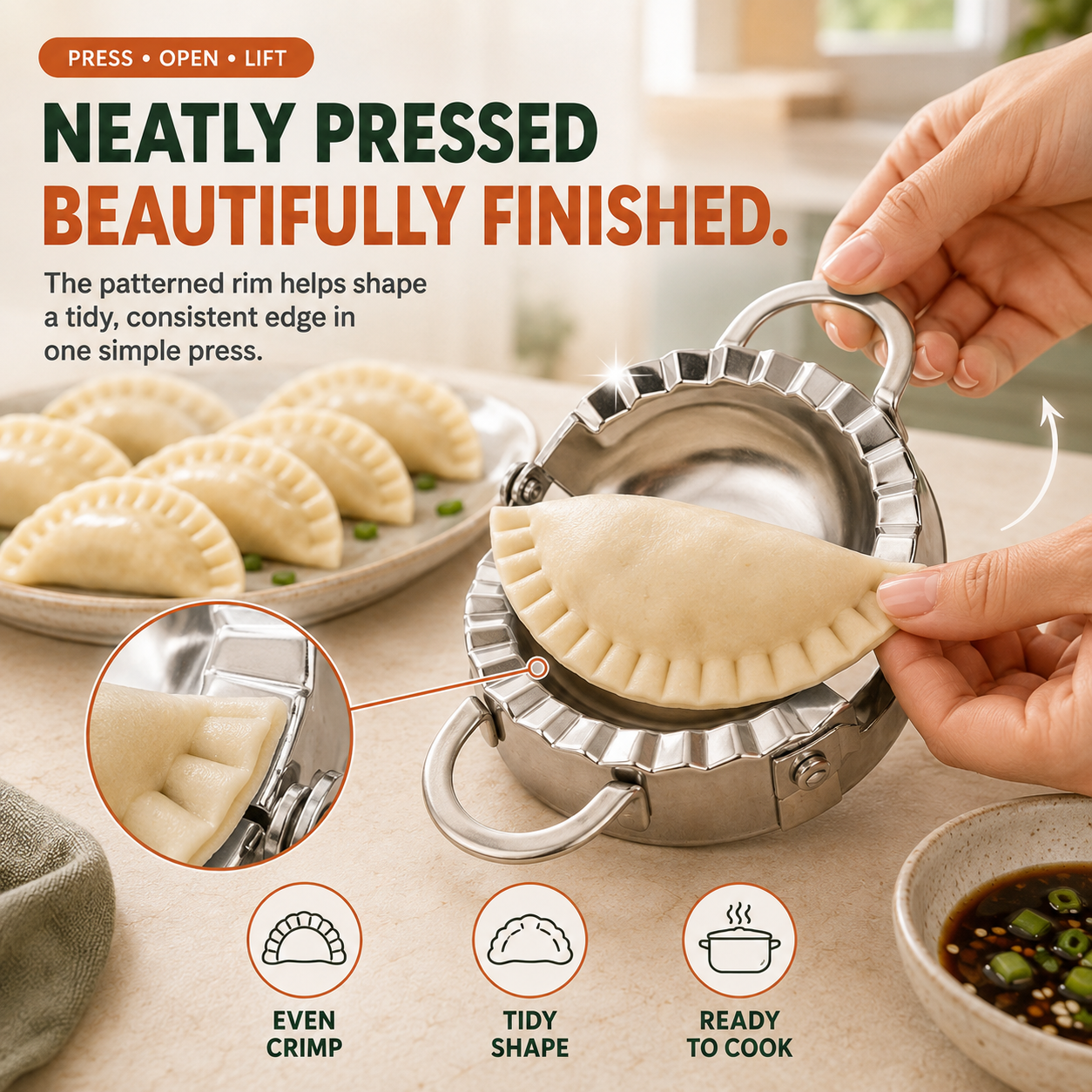 🥟Easy Dumpling Maker & Dough Cutter Set – Roll, Fill, Press & Seal Homemade Dumplings