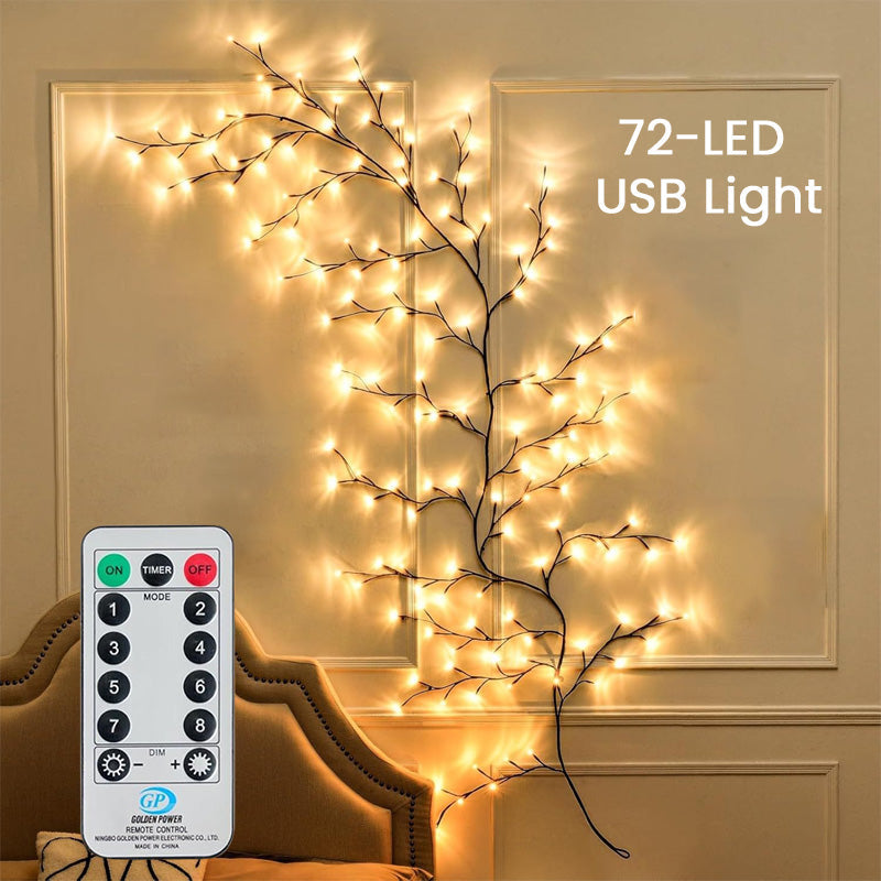 ✨ Warm White LED Tree Branch Light | Cozy Decorative Night Lamp 🌿🏡