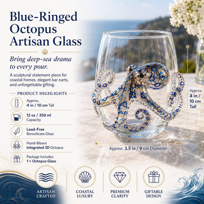 🔥Last Day 49% OFF🌊Handcrafted Blue Ringed Octopus Art Glass Cup