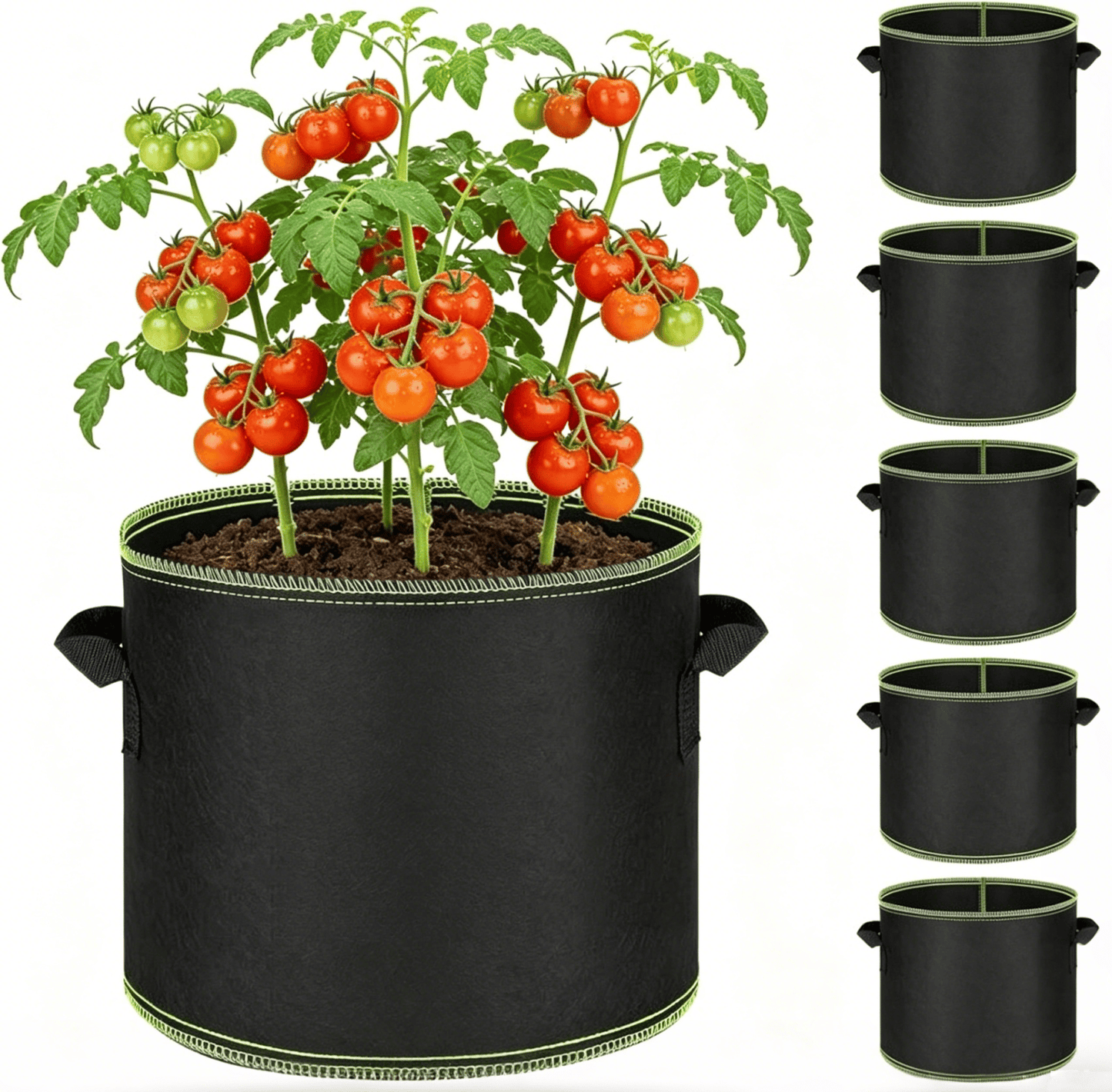 🌱🪴 Heavy-Duty Grow Bags | Aeration Fabric Pots with Handles for Vegetables, Flowers & Fruits