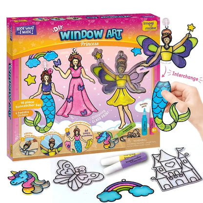 👸🦄 Princess & Unicorn Stained Glass DIY Kit – Create Magical Window Suncatcher Art