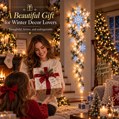 ❄️ Midnight Blizzard Trail™ Giant Snowflake Wall Light